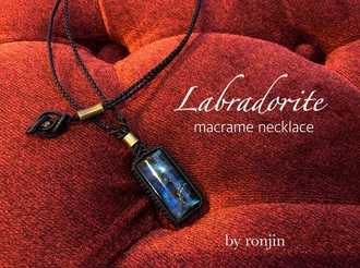 Macrame Necklace [ Labradorite ]
